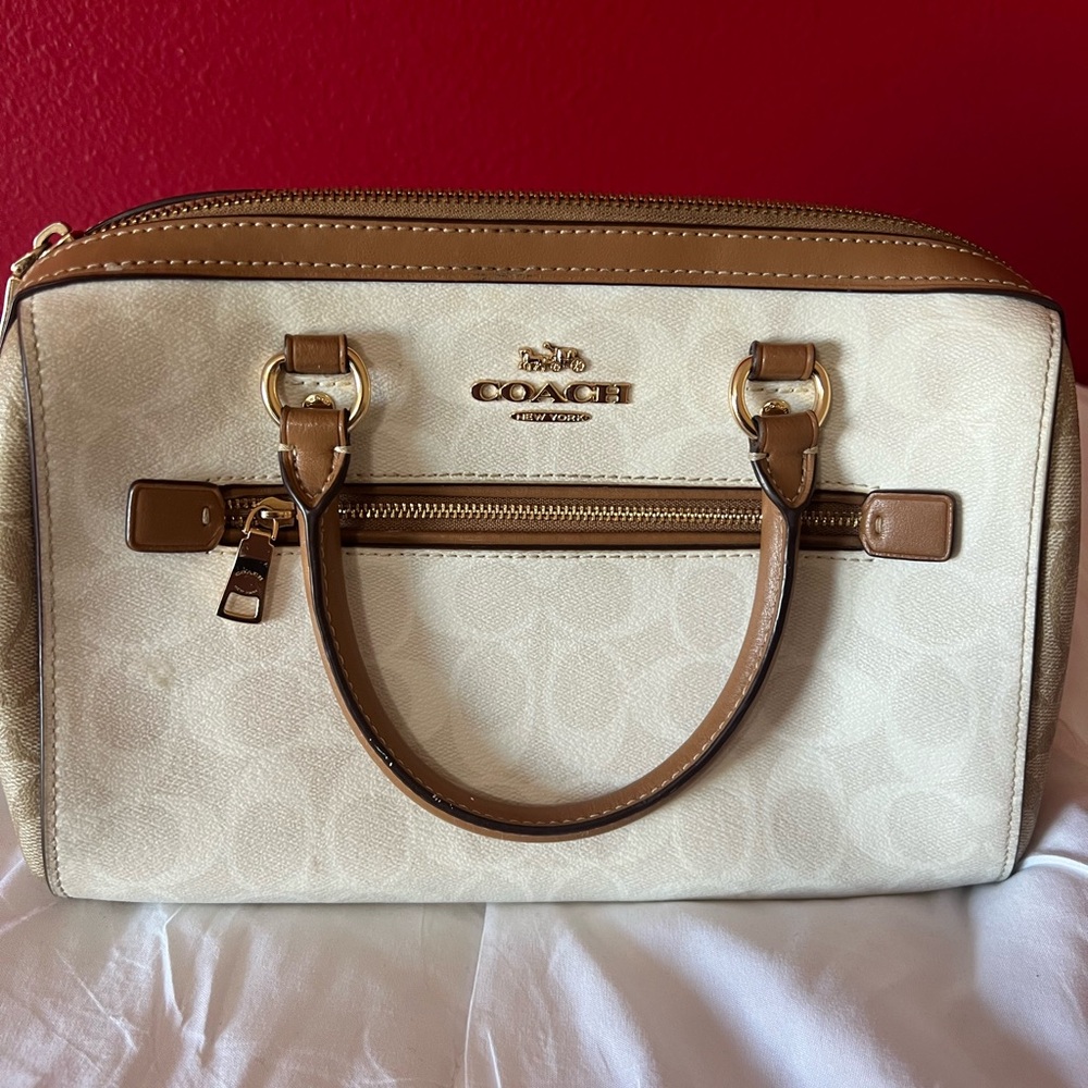 Coach Cream and Brown Satchel   (Please read description)